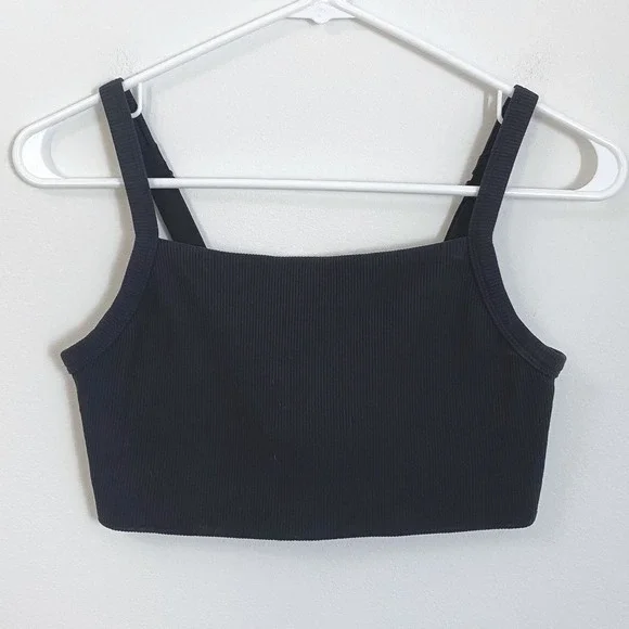 OFFLINE By Aerie Ribbed Square Neck Sports Bra Size M Medium Support Adjustable - Picture 1 of 5